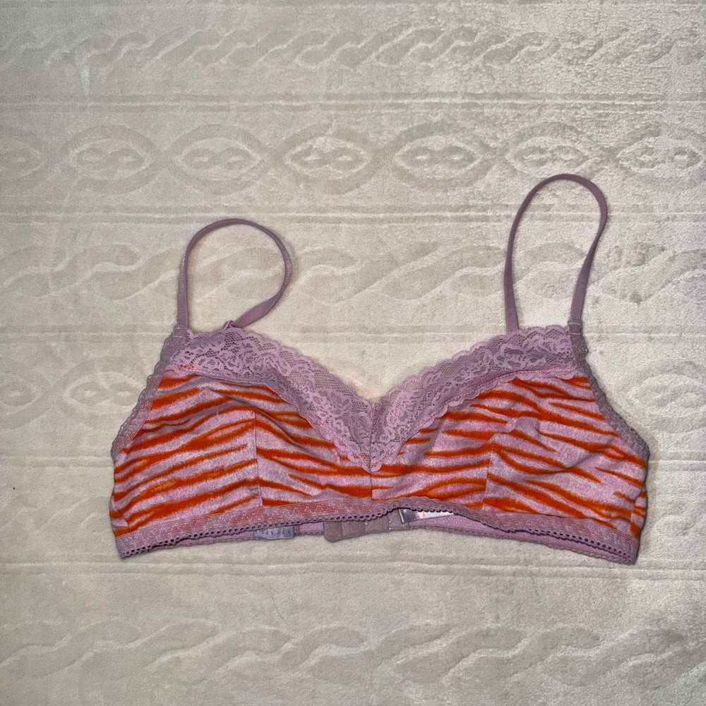 Savage X Fenty Wildly Pink Tangerine Orange Tiger Print bralette